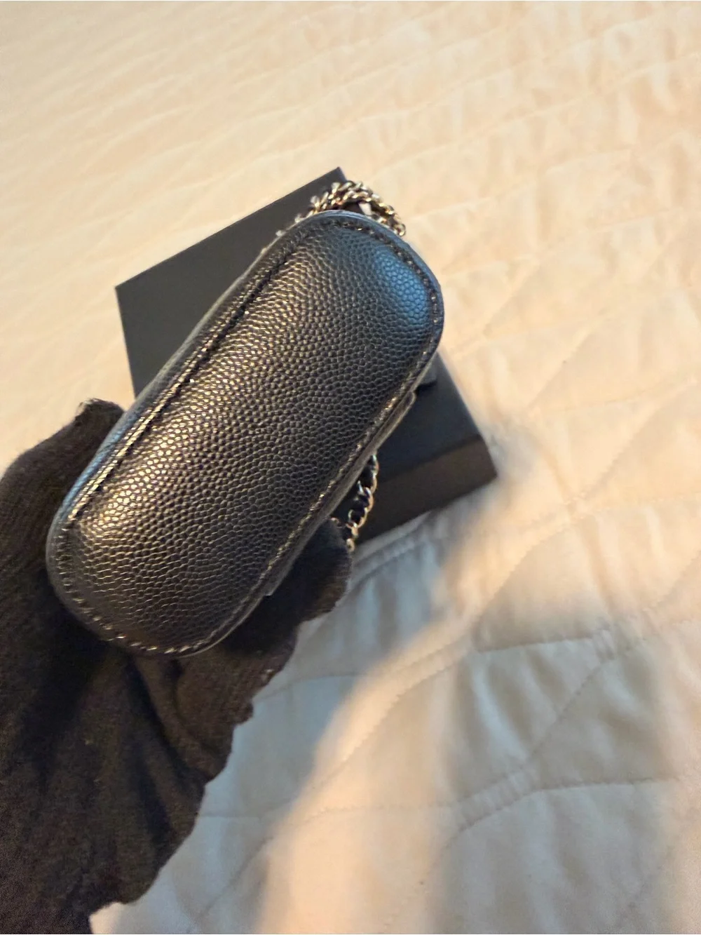 CHANEL Vertical Vanity in Black Caviar Leather with Gold Hardware